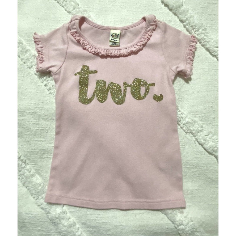 Kavio Short Sleeve Ruffle Top/Shirt with Glitter Two